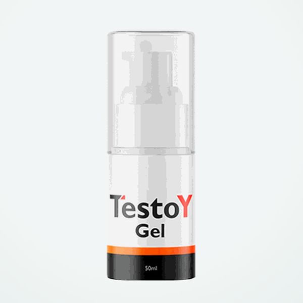 Prozorna steklenička s črpalko TestoY Gel, 50 ml, s črno-oranžnim dnom